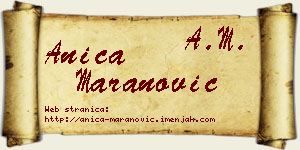 Anica Maranović vizit kartica